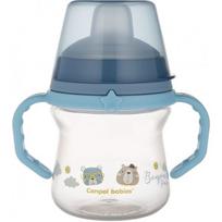 Canpol Puodelis su silikoniniu snapeliu FirstCup BONJOUR PARIS 6m+ 150ml 56/ 612 mėlynas