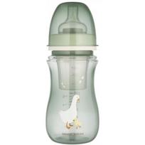 Canpol Nuo dieglių apsaugantis buteliukas 240 ml GOOSE su pieno miltelių talpykla 35/ 245 žalias