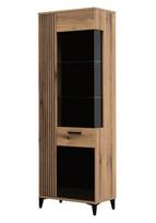 Pastatoma vitrina Liveo ARIS AS8, dešininė, be led apšvietimo, ruda/juoda