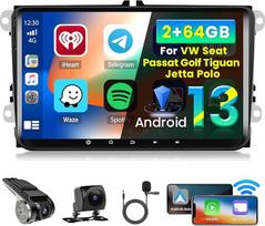 Inefala Android Autoradio für VW Seat Passat Golf Tiguan Jetta Polo mit Wireless CarPlay Android Auto 2+64G, 9 Zoll Bildschirm Unterstützung DSP 28UI FM RDS GPS Bluetooth WiFi SWC AHD Rückfahrkamera