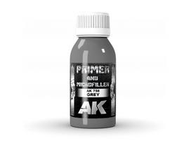 AK Interactive - GREY PRIMER AND MICROFILLER (pilkas gruntas ir mikroužpildas), 100ml, AK758