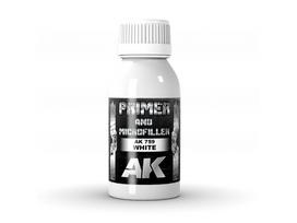 AK Interactive - WHITE PRIMER AND MICROFILLER (baltas gruntas ir mikroužpildas), 100ml, AK759