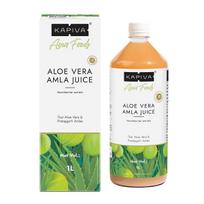 Kapiva Aloe Vera + Amla Juice 1L Pack of 1 | Cold-Pressed Herbal Juice for Glowing Skin & Daily Detox