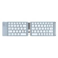 Sulankstoma belaidė „Bluetooth“ klaviatūra Įkraunama sulankstoma klaviatūra IPAD, mobiliajam planšetiniam kompiuteriui, nešiojamajam kompiuteriui, biuro mini belaidė klaviatūra Dual-Folding juoda