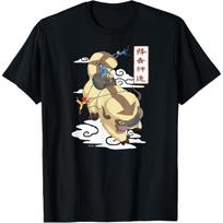 Avatar The Last Airbender - Aang Katara and Sokka on Appa T-Shirt S juoda