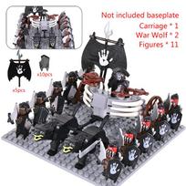 MOC Viduramžių lotr figūrėlės Juodieji Vilkai, Raitelių vežimų legiono Lotte veiksmo lėlės Plytelių lėlės Surinkti konstravimo kaladėlių žaislai