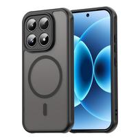 Xiaomi 17 Magsafe telefono dėklas, magnetinis smūgiams atsparus Magsafe telefono dėklas, hibridinis bamperio dangtelis Xiaomi 17 tamsiai pilka spalva