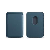 Magnetinis PU odos kortelių dėklas iPhone 14/15, suderinamas su MagSafe 13 N52 Magnets + OPP Bag indigo mėlyna spalva