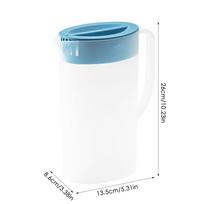 Cold Kettle  1.5L/2L Juice Pitcher V Shaped Spout Household Large Lemonade Kettle with Lid Lemonade Container Kettle for Milk 1.5L mėlyna
