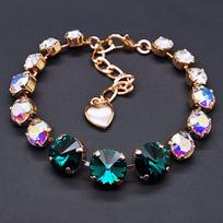 Apyrankė moterims DiamondSky „Vortex II (Emerald, Aurore Boreale)“ su Swarovski kristalais