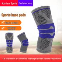 Knitted Sport Knee Sleeve with Silicone Padding for Shock Absorption in Cycling, Running, and Basketball Basic Red/Black XXL