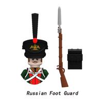 Napoleono karų kariniai kariai statybinių kaladėlių rinkiniai WW2 minifigūrėlės prancūzų britų fuzilieriai šautuvai dūdmaišininkas ginklai vaikiški žaislai