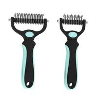 Detangling Comb: Double-Sided Pet Grooming Brush for Cats and Dogs Small Green Comb