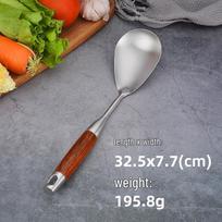 304 nerūdijančio plieno rožmedžio virtuvės įrankių rinkinys: Wok šaukštas, tuščiavidurė rankena nuo nudegimo, skylėtas šaukštas, keptuvės mentelė