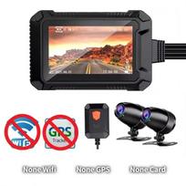 Motociklo vaizdo registratorius, Didelės raiškos naktinis matymas, Dvi kameros (priekinė ir galinė), Transporto priemonės įrašymo įrenginys 【1】Dash Cam juoda