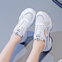 Korean Version of Daddy Shoes Women's  Autumn New Running Breathable Student Sports Heightened 35 smėlis