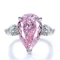 Mujing Jewelry Luxury S925 Silver Teardrop Ring with High-Carbon Diamond 11*17 Size 7