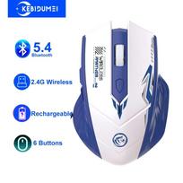 Bluetooth 5.4 pelė Dvių režimų 2.4G belaidė pelė 6 mygtukai Žaidimų pelės Įkraunama pelė 1600 DPI PC nešiojamam kompiuteriui Macbook