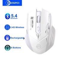 Bluetooth 5.4 pelė Dvių režimų 2.4G belaidė pelė 6 mygtukai Žaidimų pelės Įkraunama pelė 1600 DPI PC nešiojamam kompiuteriui Macbook