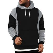 Vyriškas Laisvalaikio Sportinis Spalvų Derinimo Su Gobtuvu Gobtuvas Megztinis Ilgomis Rankovėmis Hoody L juoda