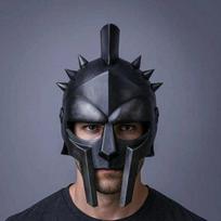 Black Gladiator Helmet Roman Soldier Maximus Helmet Medieval Knight LARP  Cosplay Armor Handmade Steel Warrior Costume