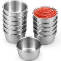 12/24/60 vnt. padažo dubenėliai nerūdijančio plieno dipping puodeliai apvalūs padažo lėkštelės 45/55 ml mini daugkartiniai prieskonių puodeliai dipping puodelis white