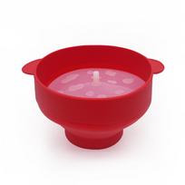 Foldable Silicone Microwave Popcorn Bowl with Handle – Heat Resistant & DIY Friendly raudona