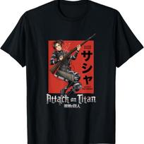 Attack on Titan Season 4 Sasha Loading Gun Anime T-Shirt S juoda