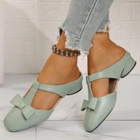 Fashion WNew Summer Butterfly-Knot Patent Leather Pointed Toe Women Slippers Fashion Thin High Heels Shoes Elegant Pumps 35 brown