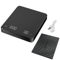 Įkraunamos kavos svarstyklės (Su laikmačiu), Tikslumas 0g (3kg/0,01g) Svarstyklės kavai, nešiojamos skaitmeninės virtuvės svarstyklės (Su laikmačiu) One Size