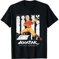 Avatar The Last Airbender Aang Character Montage T-Shirt S juoda
