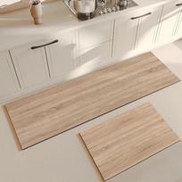Virtuvės kilimas smėlio spalvos kilimėlis PVC vandeniui atsparus vienspalvis ilgas juostelės kilimas alyvai atsparus odiniai pėdos kilimėliai grindų neslystantis plaunamas 60x90cm