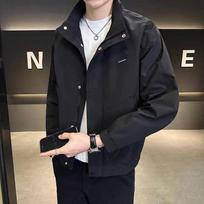 Men's Spring and Autumn Stand-up Collar Casual Jacket Jacket Korean Version Versatile Young and Middle-aged Top S