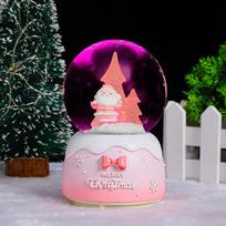 Eight-Tone Snowman Snow Globe Music Box - Festive Ornament & Children's Christmas Gift As shown gray
