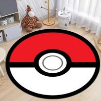 Pokeball rašto apvalus kilimas svetainei, miegamajam, dekoratyvinis kilimas, anime tematikos apvalus kilimas, vaikų žaidimų, ropojimo kambario grindų kilimėlis 40X40cm