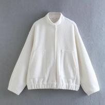 New Multi-color Loose Casual Jacket Stand-up Collar Hidden Button Jacket S