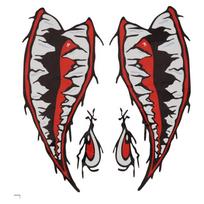 NEW-2PCS Waterproof Vinyl Decal Shark Teeth For Kayak Boat Car Truck Sticker DIY Funny Rowing Sticker