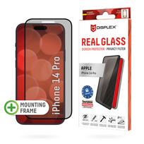 E.V.I. DISPLEX Real Glass - Bildschirmschutz für Handy - 3D - Glas - mit Sichtschutzfilter - 2-Wege - klebend - Rahmenfarbe schwarz - für Apple iPhone 14 Pro (01707)