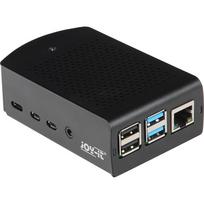 JOY-IT RPI CASE ALU06 - Gehäuse für Raspberry Pi 4, Alu, schwarz (RB-ALUCASEP4+06)
