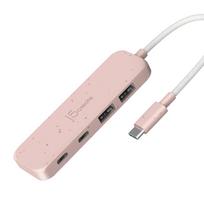 j5create Eco-Friendly 4-in-1 USB-C Hub rosa, 2x USB-A 3.1, 2x USB-C 3.1, USB-C 3.1 (JCH342ER-N)