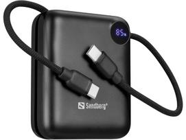 SANDBERG Connect - Powerbank - 10000 mAh - 38.5 Wh - 20 Watt - 3 A - PD 2.0, Power Delivery 3.1, QC 2.0, QC 3.0 - 3 Ausgabeanschlussstellen (24 pin USB-C) (421-26)