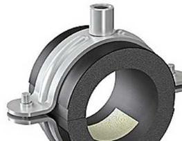 Isopipe ISOCLAMP 010x19 mm - vamzdžių spaustuko laikiklis, cinkuotas HD laikiklis, M8/M10, nuo -45 iki +105 laipsnių