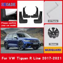 Automobilio sparnai purvasaugiai, skirti VW Tiguan R Line 2017 2018 purvasargiai purvasaugiai, sparnai purvasaugiai automobiliui juoda