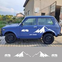 4 vnt. Automobilio durų šoninės lipdukai Lada Niva 4x4 Tiuningui Priedai Off Road Kalnų Grafika Stilius Vinilo Plėvelės Lipdukai Glossy Black