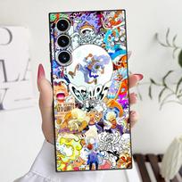 Dėklas Samsung Galaxy S20 S24 Plus S21 FE S23 Ultra S25 Edge Juodas Minkštas Telefono Dangtelis Vienas Gabalas Super Gear 5 Luffy Galaxy S24 Ultra