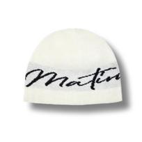 Matin Kim LOGO SCRIPT kepurė-bini, spalvos: dramblio kaulo, juoda, ruda. IVORY