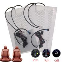12V anglies pluošto automobilio sėdynės šildytuvo komplektas, apvalus jungiklis, pagalvėlių rinkinys Universalus automobilio sėdynės šildymo pagalvėlės žieminiai šildomi sėdynių užvalkalai Only 2 Heating pads