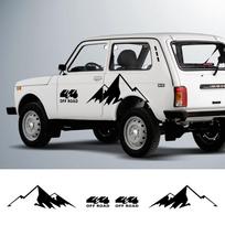 Automobilio durelių šoninės lipdukai LADA NIVA 1600 4x4 logotipui Vinilinės plėvelės dekoras Lipdukas Off Road kalno viršūnės stilius Auto tiuningas Matt Gold