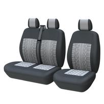 1 + 2 automobilio sėdynės užvalkalas dryžuotas Iveco Daily, skirtas 2 + 1 Ford Transit, skirtas Sprinter 02, skirtas Opel Vivaro pilka spalva