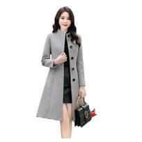 Autumn and Winter Stand-up Collar Woolen Women's Coat Longfengni Mid-length Nizi Coat M